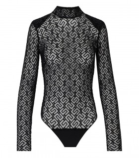 ELISABETTA FRANCHI ZWART MONOGRAM BODYSUIT
