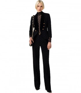 ELISABETTA FRANCHI ZWART MONOGRAM BODYSUIT