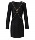 VESTIDO MONOGRAM NEGRO CON JOYA ELISABETTA FRANCHI