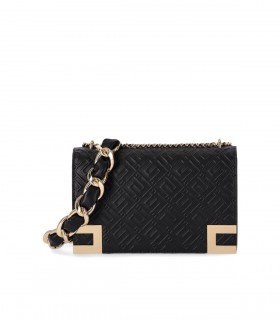 ELISABETTA FRANCHI BLACK MONOGRAM CROSSBODY BAG