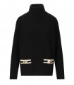 PULL À COL ROULÉ NOIR ET BEURRE ELISABETTA FRANCHI