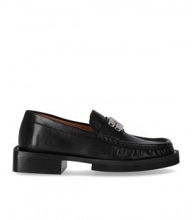 GANNI SCHWARZES LOAFER MIT LOGO
