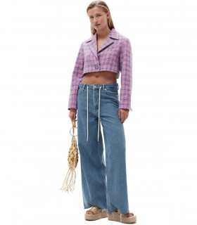 GANNI LIGHT BLUE WIDE LEG JEANS