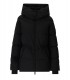 WOOLRICH MATT STRETCH BLACK HOODED DOWN JACKET