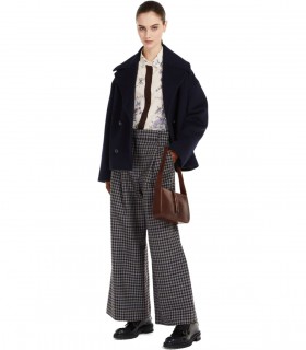 PANTALONE A PALAZZO AGGETTO BLU MAX MARA WEEKEND