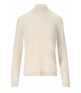 MAX MARA WEEKEND KIKU CREME PULLOVER MIT HOHEM KRAGEN