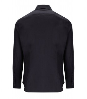 EMPORIO ARMANI BLAUW MONOGRAM OVERHEMD