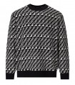 EMPORIO ARMANI ZWART EN WIT MONOGRAM TRUI MET RONDE HALS