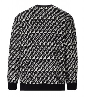 MAGLIONE GIROCOLLO MONOGRAM NERO BIANCO EMPORIO ARMANI