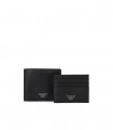 EMPORIO ARMANI BLACK WALLET+CARD HOLDER SET