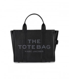 MARC JACOBS THE LEATHER MEDIUM TOTE BLACK HANDBAG
