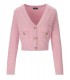 ELISABETTA FRANCHI ROSA JACQUARD CROPPED CARDIGAN
