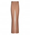 ELISABETTA FRANCHI NUDE PALAZZO PANTS WITH LOGO